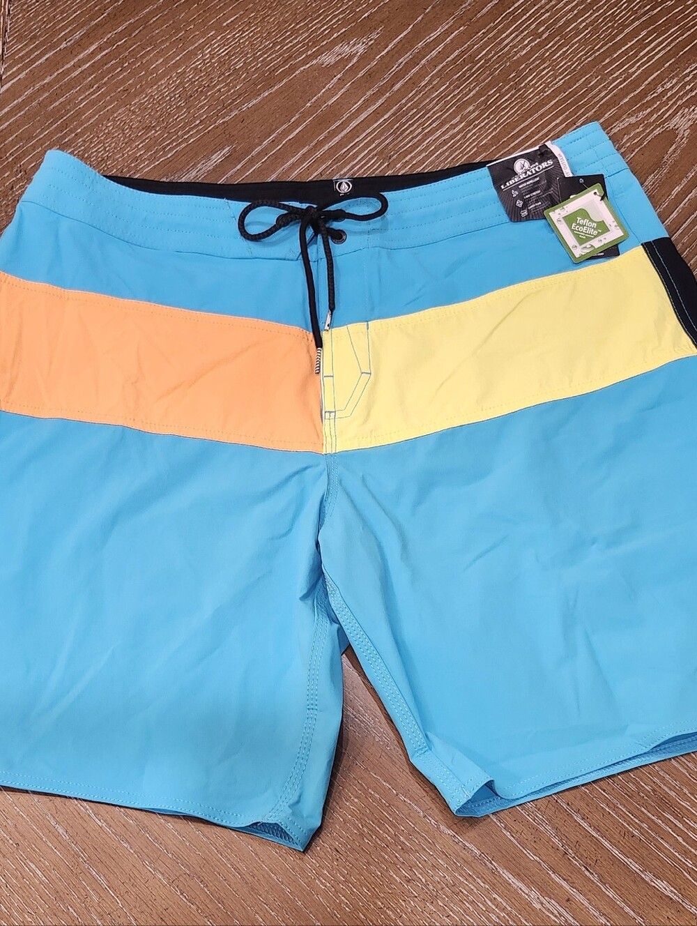 VOLCOM Liberators Board Shorts Mens Size 36 Swim Trunks Quick Dry Teal Blue NWT